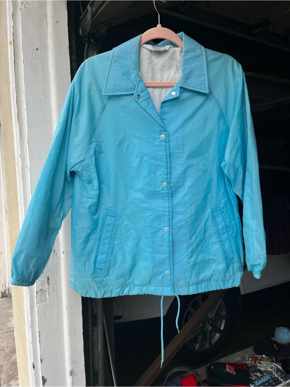Light Blue Women's Windbreaker Bomber Jacket